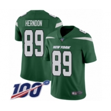 Men's New York Jets #89 Chris Herndon Green Team Color Vapor Untouchable Limited Player 100th Season Football Jersey