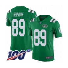 Men's New York Jets #89 Chris Herndon Limited Green Rush Vapor Untouchable 100th Season Football Jersey