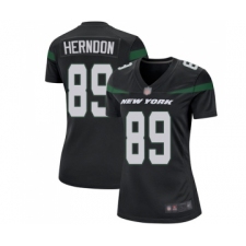 Women's New York Jets #89 Chris Herndon Game Black Alternate Football Jersey