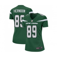 Women's New York Jets #89 Chris Herndon Game Green Team Color Football Jersey
