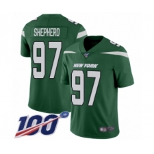 Men's New York Jets #97 Nathan Shepherd Green Team Color Vapor Untouchable Limited Player 100th Season Football Jersey