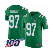 Men's New York Jets #97 Nathan Shepherd Limited Green Rush Vapor Untouchable 100th Season Football Jersey