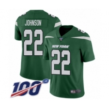 Men's New York Jets #22 Trumaine Johnson Green Team Color Vapor Untouchable Limited Player 100th Season Football Jersey