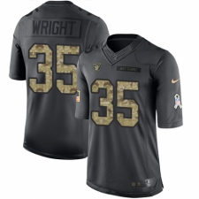Men's Nike Oakland Raiders #35 Shareece Wright Limited Black 2016 Salute to Service NFL Jersey