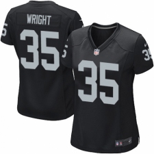 Women's Nike Oakland Raiders #35 Shareece Wright Game Black Team Color NFL Jersey