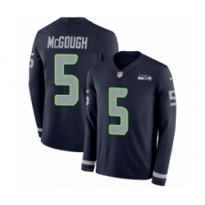 Men's Nike Seattle Seahawks #5 Alex McGough Limited Navy Blue Therma Long Sleeve NFL Jersey