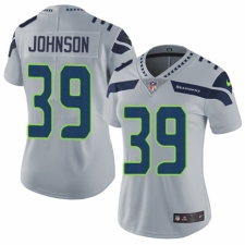 Women's Nike Seattle Seahawks #39 Dontae Johnson Grey Alternate Vapor Untouchable Limited Player NFL Jersey