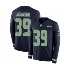 Youth Nike Seattle Seahawks #39 Dontae Johnson Limited Navy Blue Therma Long Sleeve NFL Jersey