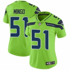 Women's Nike Seattle Seahawks #51 Barkevious Mingo Limited Green Rush Vapor Untouchable NFL Jersey