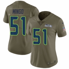 Women's Nike Seattle Seahawks #51 Barkevious Mingo Limited Olive 2017 Salute to Service NFL Jersey