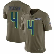 Youth Nike Seattle Seahawks #4 Michael Dickson Limited Olive 2017 Salute to Service NFL Jersey