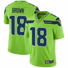 Men's Nike Seattle Seahawks #18 Jaron Brown Elite Green Rush Vapor Untouchable NFL Jersey