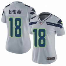 Women's Nike Seattle Seahawks #18 Jaron Brown Grey Alternate Vapor Untouchable Limited Player NFL Jersey