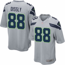 Men's Nike Seattle Seahawks #88 Will Dissly Game Grey Alternate NFL Jersey