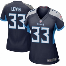Women's Nike Tennessee Titans #33 Dion Lewis Game Navy Blue Team Color NFL Jersey