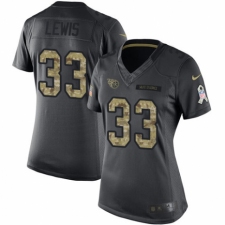 Women's Nike Tennessee Titans #33 Dion Lewis Limited Black 2016 Salute to Service NFL Jersey