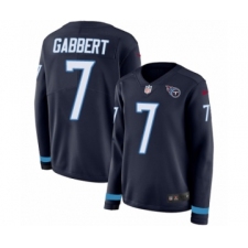 Women's Nike Tennessee Titans #7 Blaine Gabbert Limited Navy Blue Therma Long Sleeve NFL Jersey