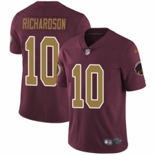 Men's Nike Washington Redskins #10 Paul Richardson Burgundy Red/Gold Number Alternate 80TH Anniversary Vapor Untouchable Limited Player NFL Jersey