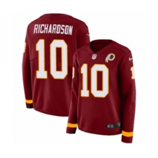 Women's Nike Washington Redskins #10 Paul Richardson Limited Burgundy Therma Long Sleeve NFL Jersey