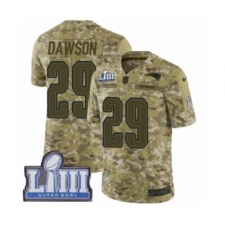 Men's Nike New England Patriots #29 Duke Dawson Limited Camo 2018 Salute to Service Super Bowl LIII Bound NFL Jersey
