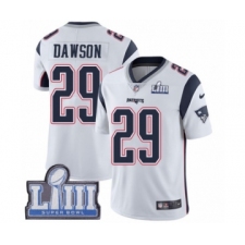 Men's Nike New England Patriots #29 Duke Dawson White Vapor Untouchable Limited Player Super Bowl LIII Bound NFL Jersey