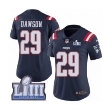 Women's Nike New England Patriots #29 Duke Dawson Limited Navy Blue Rush Vapor Untouchable Super Bowl LIII Bound NFL Jersey