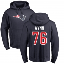 NFL Nike New England Patriots #76 Isaiah Wynn Navy Blue Name & Number Logo Pullover Hoodie