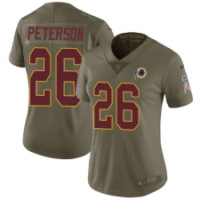 Women's Nike Washington Redskins #26 Adrian Peterson Limited Olive 2017 Salute to Service NFL Jersey