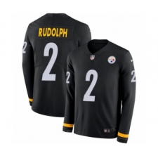 Men's Nike Pittsburgh Steelers #2 Mason Rudolph Limited Black Therma Long Sleeve NFL Jersey