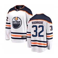 Youth Edmonton Oilers #32 Olivier Rodrigue Authentic White Away Fanatics Branded Breakaway Hockey Jersey