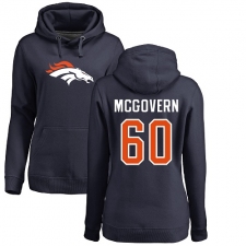 NFL Women's Nike Denver Broncos #60 Connor McGovern Navy Blue Name & Number Logo Pullover Hoodie