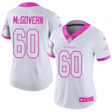 Women's Nike Denver Broncos #60 Connor McGovern Limited White Pink Rush Fashion NFL Jersey