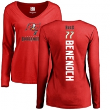 NFL Women's Nike Tampa Bay Buccaneers #77 Caleb Benenoch Red Backer Long Sleeve T-Shirt
