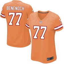 Women Nike Tampa Bay Buccaneers #77 Caleb Benenoch Limited Orange Glaze Alternate NFL Jersey
