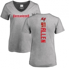 NFL Women's Nike Tampa Bay Buccaneers #91 Beau Allen Ash Backer T-Shirt