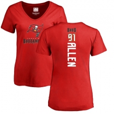 NFL Women's Nike Tampa Bay Buccaneers #91 Beau Allen Red Backer T-Shirt