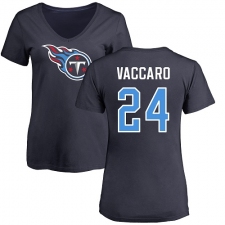 NFL Women's Nike Tennessee Titans #24 Kenny Vaccaro Navy Blue Name & Number Logo T-Shirt