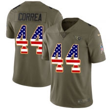 Men Nike Tennessee Titans #44 Kamalei Correa Limited Olive USA Flag 2017 Salute to Service NFL Jersey