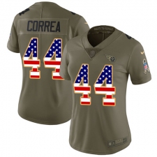 Women Nike Tennessee Titans #44 Kamalei Correa Limited Olive USA Flag 2017 Salute to Service NFL Jersey