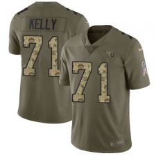 Men Nike Tennessee Titans #71 Dennis Kelly Limited Olive Camo 2017 Salute to Service NFL Jersey