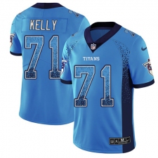 Men's Nike Tennessee Titans #71 Dennis Kelly Limited Blue Rush Drift Fashion NFL Jersey