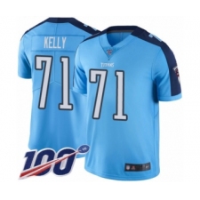 Youth Tennessee Titans #71 Dennis Kelly Limited Light Blue Rush Vapor Untouchable 100th Season Football Jersey