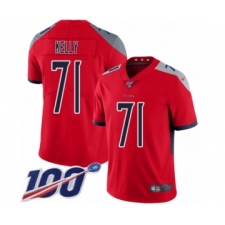 Youth Tennessee Titans #71 Dennis Kelly Limited Red Inverted Legend 100th Season Football Jersey