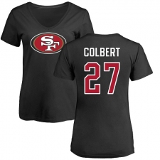 NFL Women's Nike San Francisco 49ers #27 Adrian Colbert Black Name & Number Logo T-Shirt