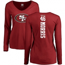 NFL Women's Nike San Francisco 49ers #46 Alfred Morris Red Backer Long Sleeve T-Shirt