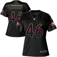 Women Nike San Francisco 49ers #46 Alfred Morris Game Black Fashion NFL Jersey
