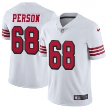 Men's Nike San Francisco 49ers #68 Mike Person Limited White Rush Vapor Untouchable NFL Jersey