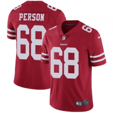 Men's Nike San Francisco 49ers #68 Mike Person Red Team Color Vapor Untouchable Limited Player NFL Jersey