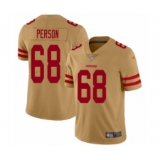 Men's San Francisco 49ers #68 Mike Person Limited Gold Inverted Legend Football Jersey