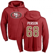 NFL Nike San Francisco 49ers #68 Mike Person Red Name & Number Logo Pullover Hoodie